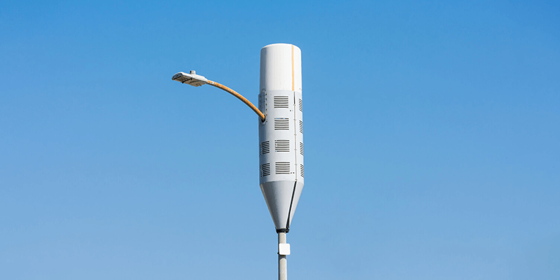 Outdoor small cell deployed on streetpole. 