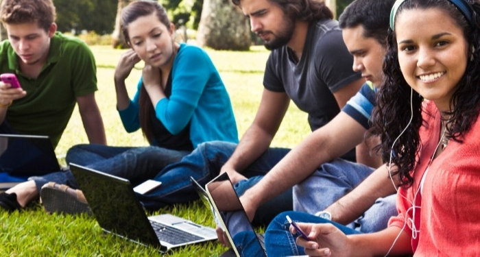 College students using a private network for their connected devices. 